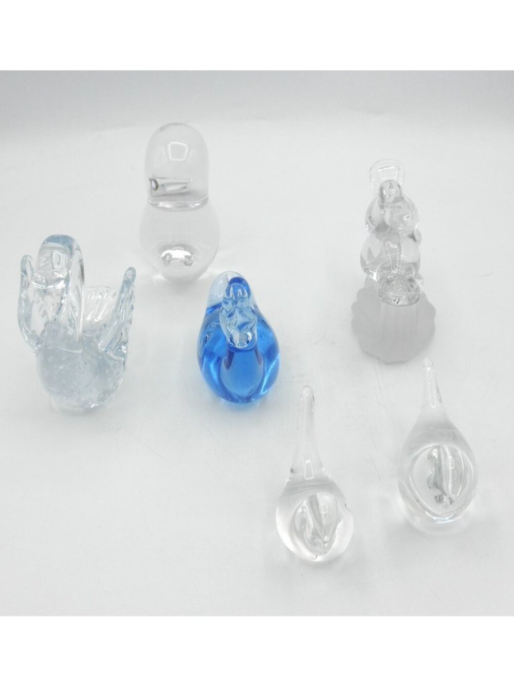 Vintage Art Glass Bird Lovers Lot of 6 Bird Duck Swan Chick Figurine Paperweight - Picture 2 of 10